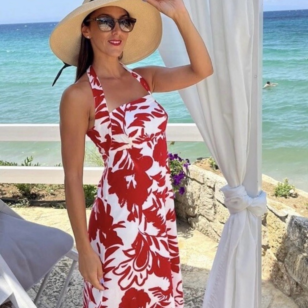 Zara Printed Linen Blend Dress